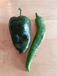 Poblano and Anaheim Green Chile Peppers